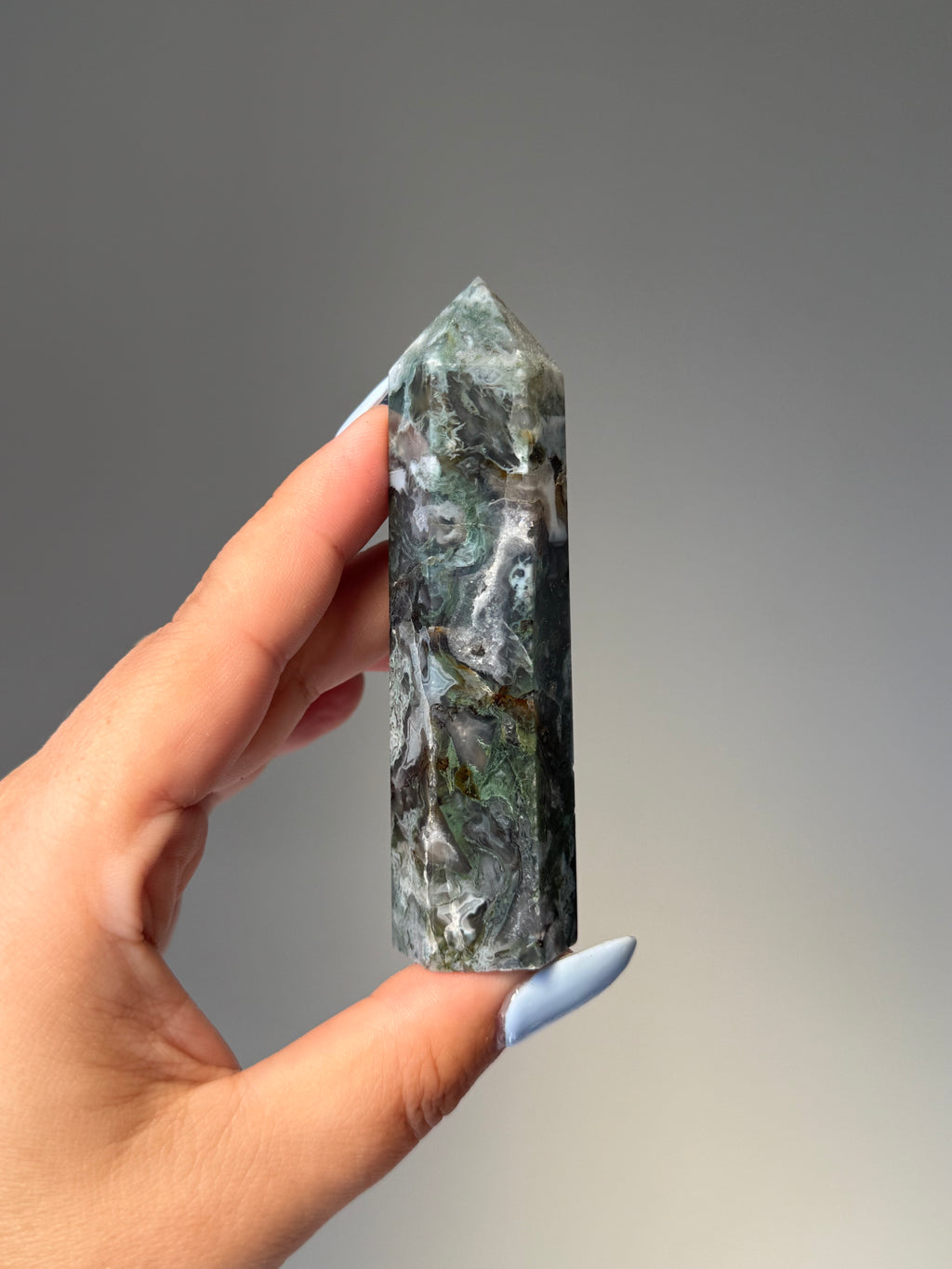 Moss Agate Tower | Small | Crystal Cartel #172 9.5cm