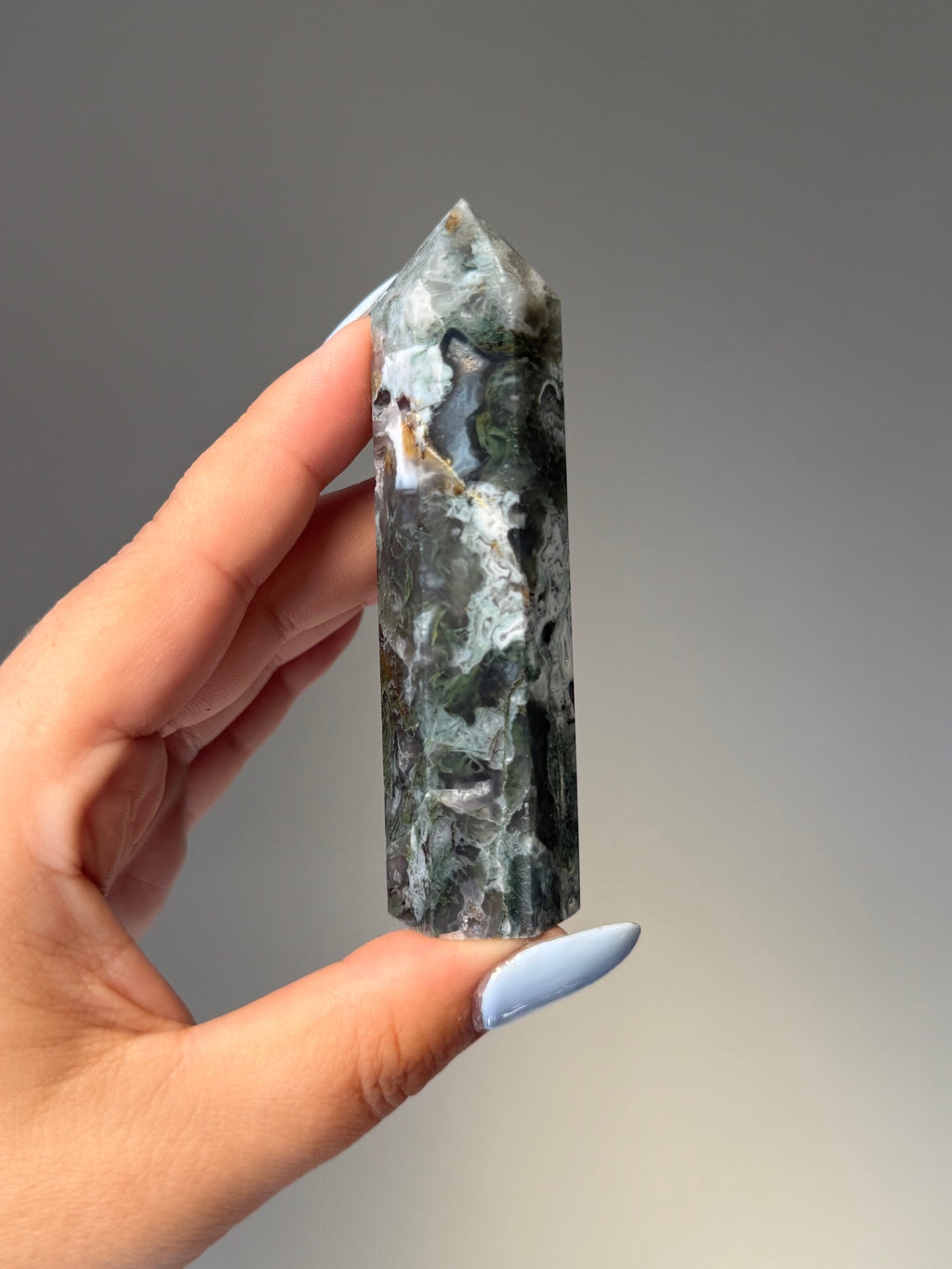 Moss Agate Tower | Small | Crystal Cartel #172 9.5cm