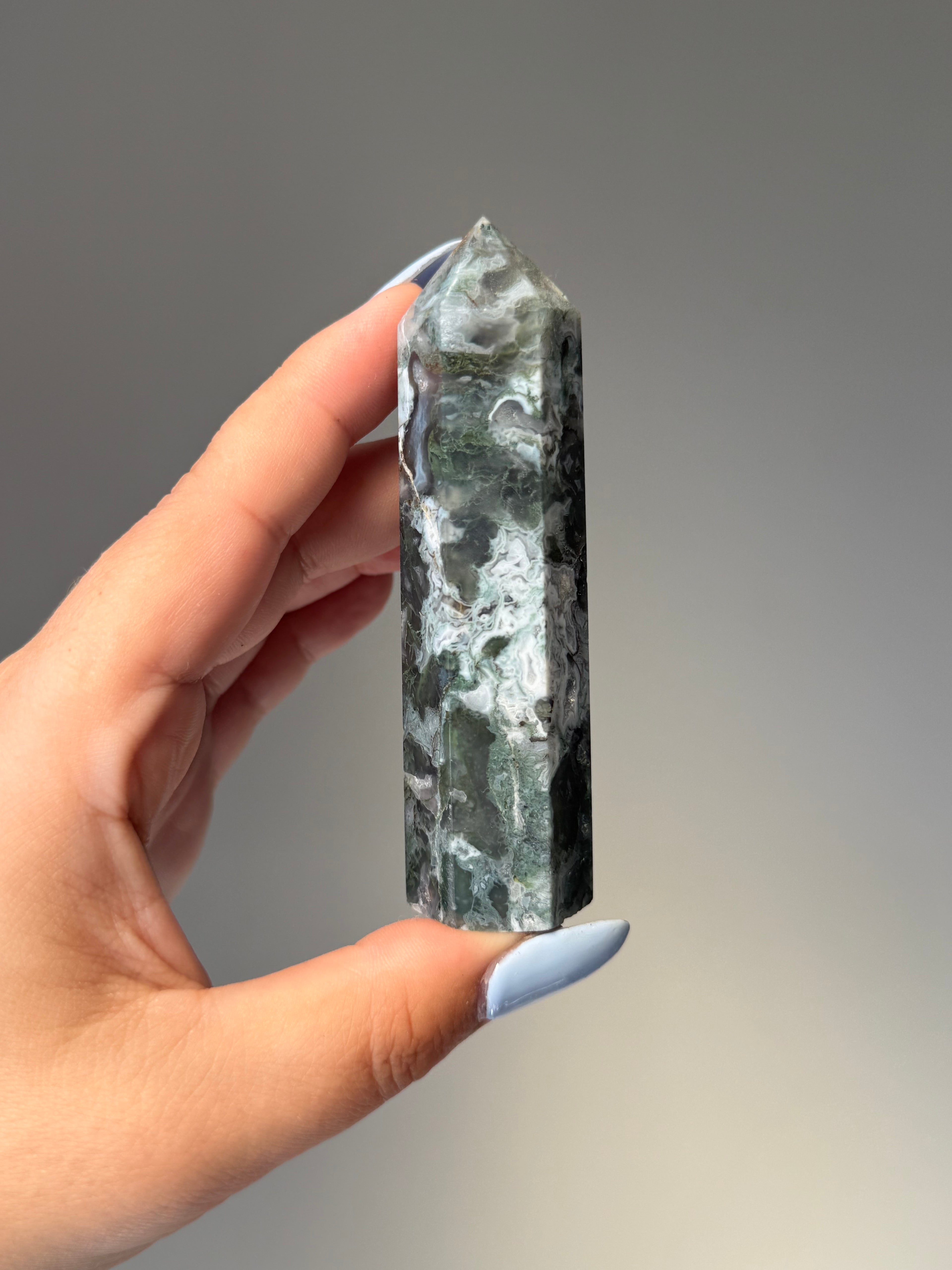 Moss Agate Tower | Small | Crystal Cartel #172 9.5cm