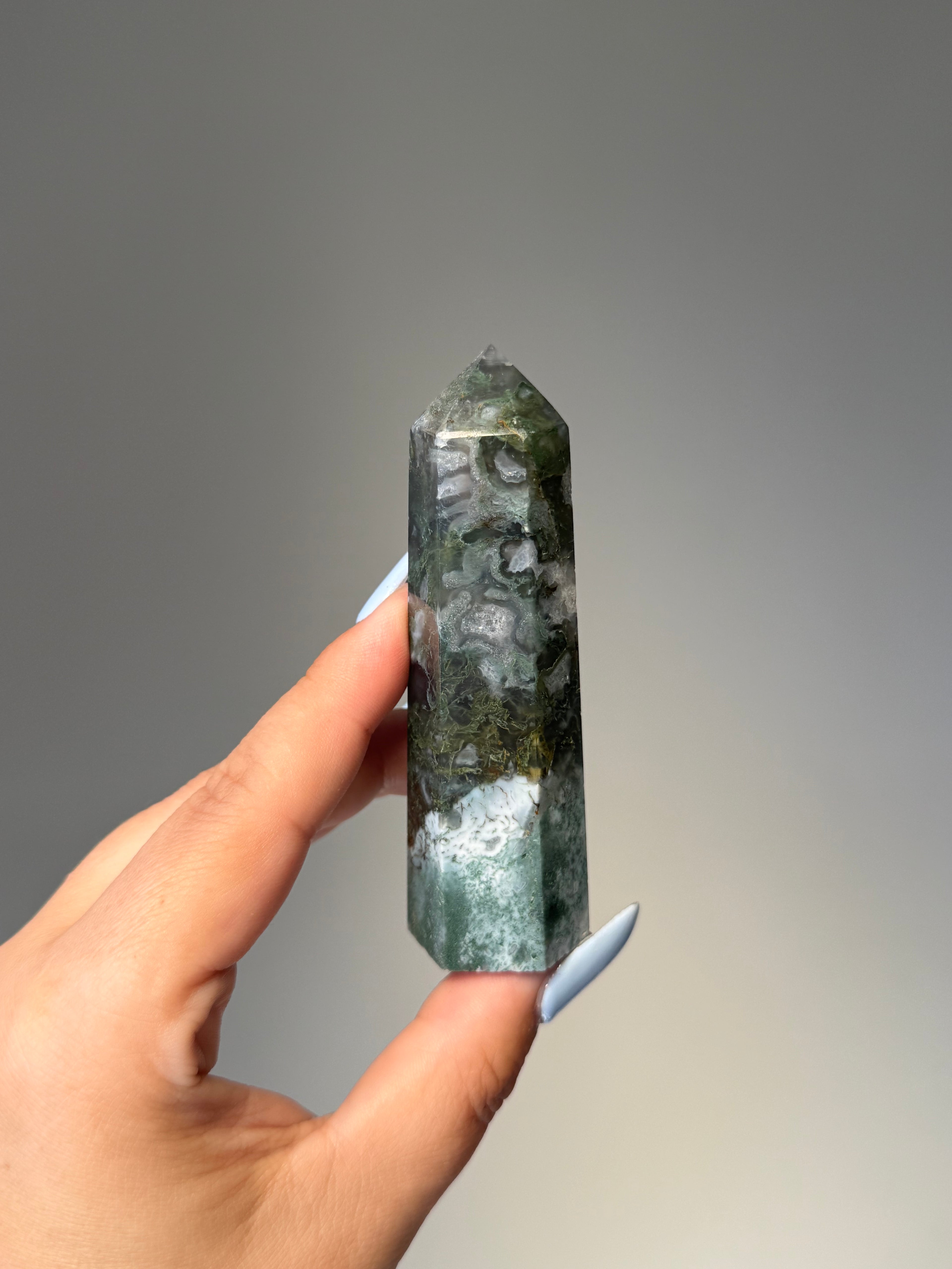 Moss Agate Tower | Small | Crystal Cartel #173 9.5cm