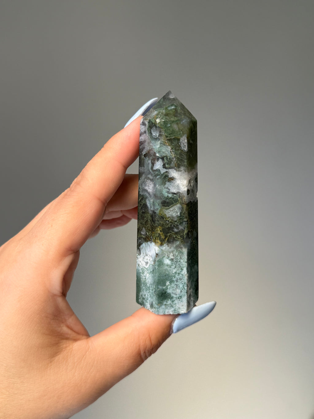 Moss Agate Tower | Small | Crystal Cartel #173 9.5cm