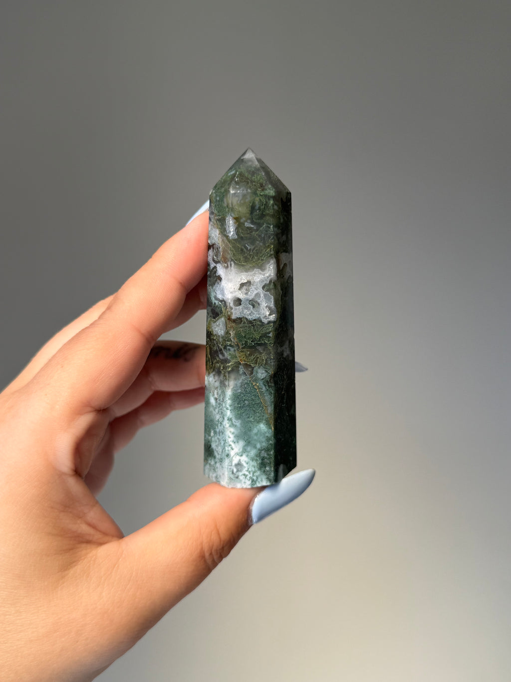 Moss Agate Tower | Small | Crystal Cartel #173 9.5cm