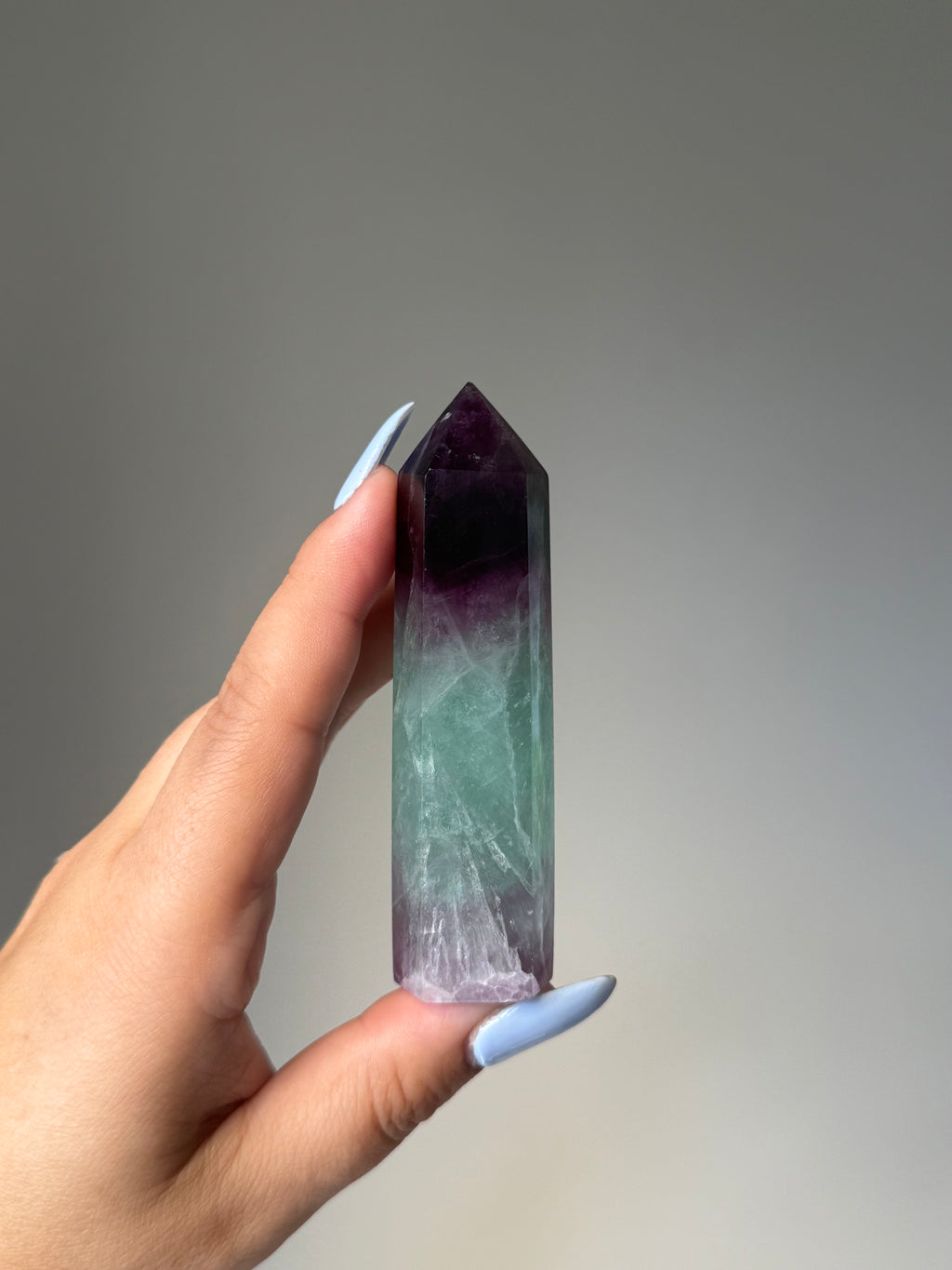 Fluorite Tower | Natural Clarity | Crystal Cartel #181 9.2cm (chipped)