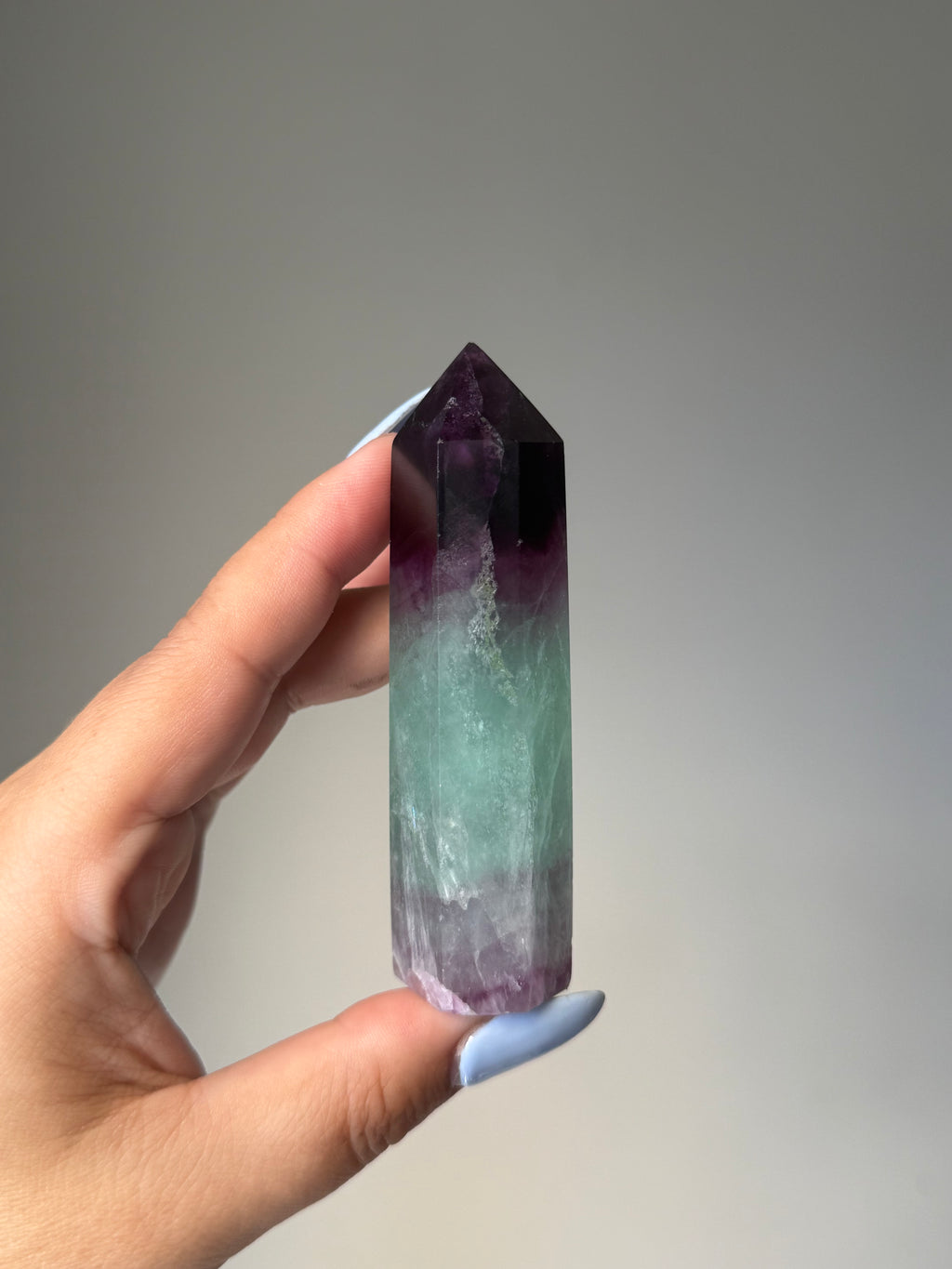 Fluorite Tower | Natural Clarity | Crystal Cartel #181 9.2cm (chipped)