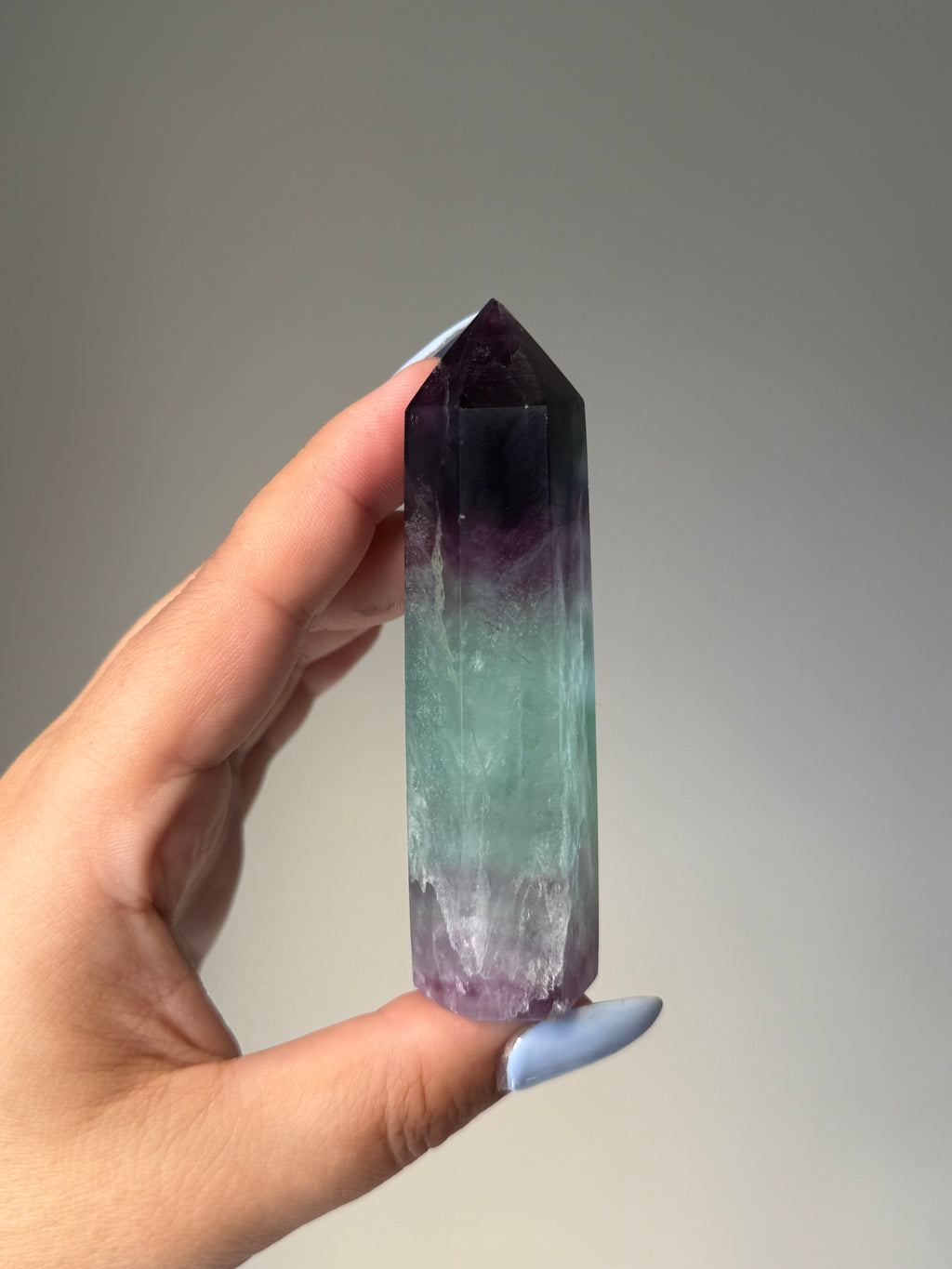 Fluorite Tower | Natural Clarity | Crystal Cartel #181 9.2cm (chipped)