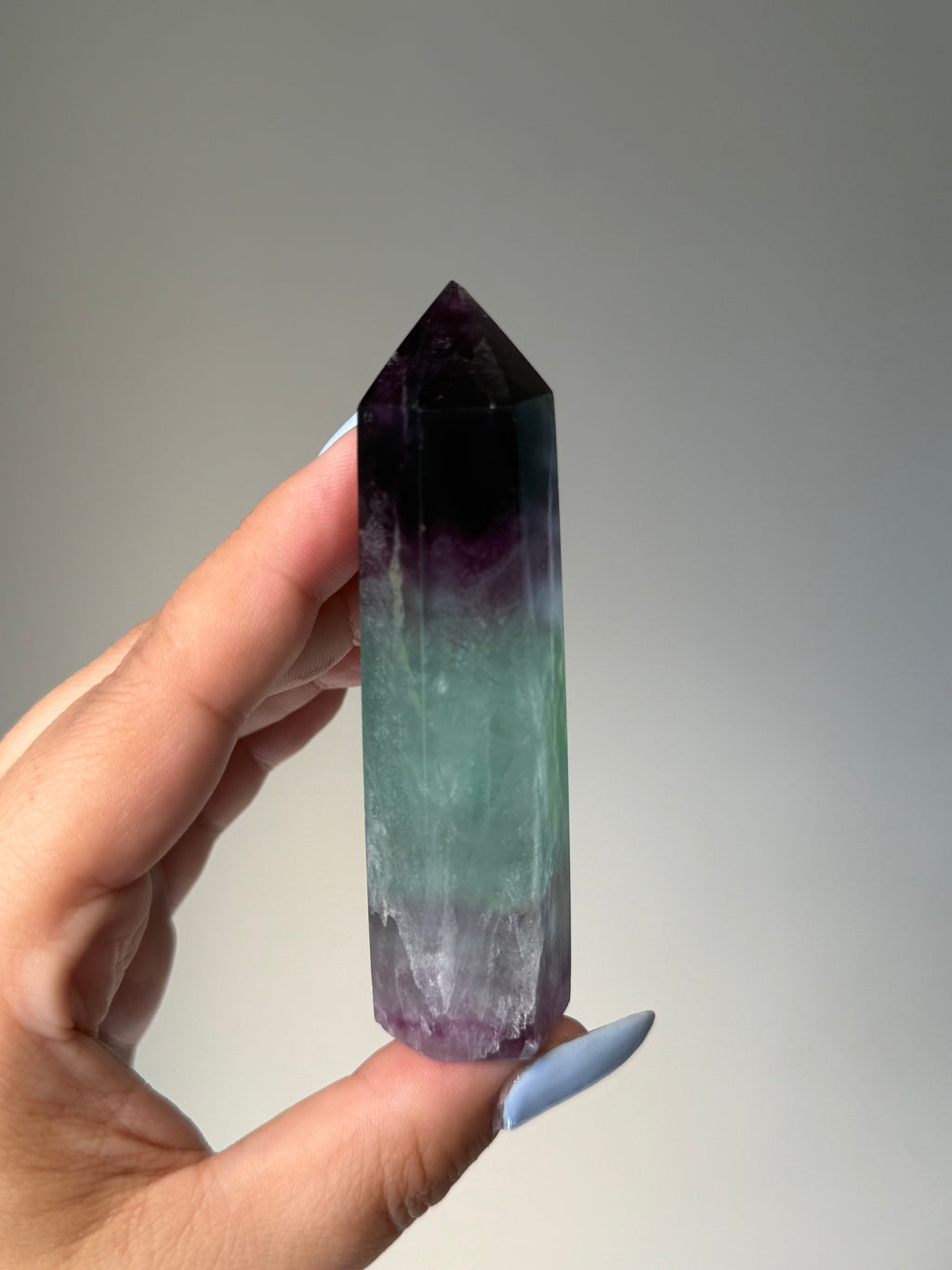 Fluorite Tower | Natural Clarity | Crystal Cartel #181 9.2cm (chipped)