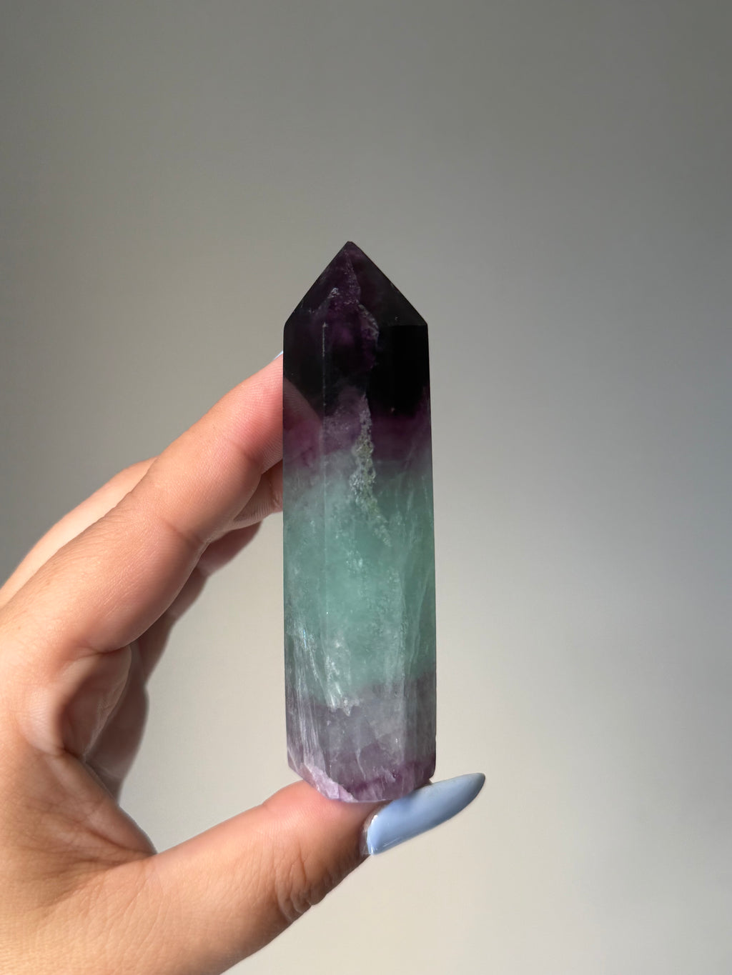 Fluorite Tower | Natural Clarity | Crystal Cartel #181 9.2cm (chipped)