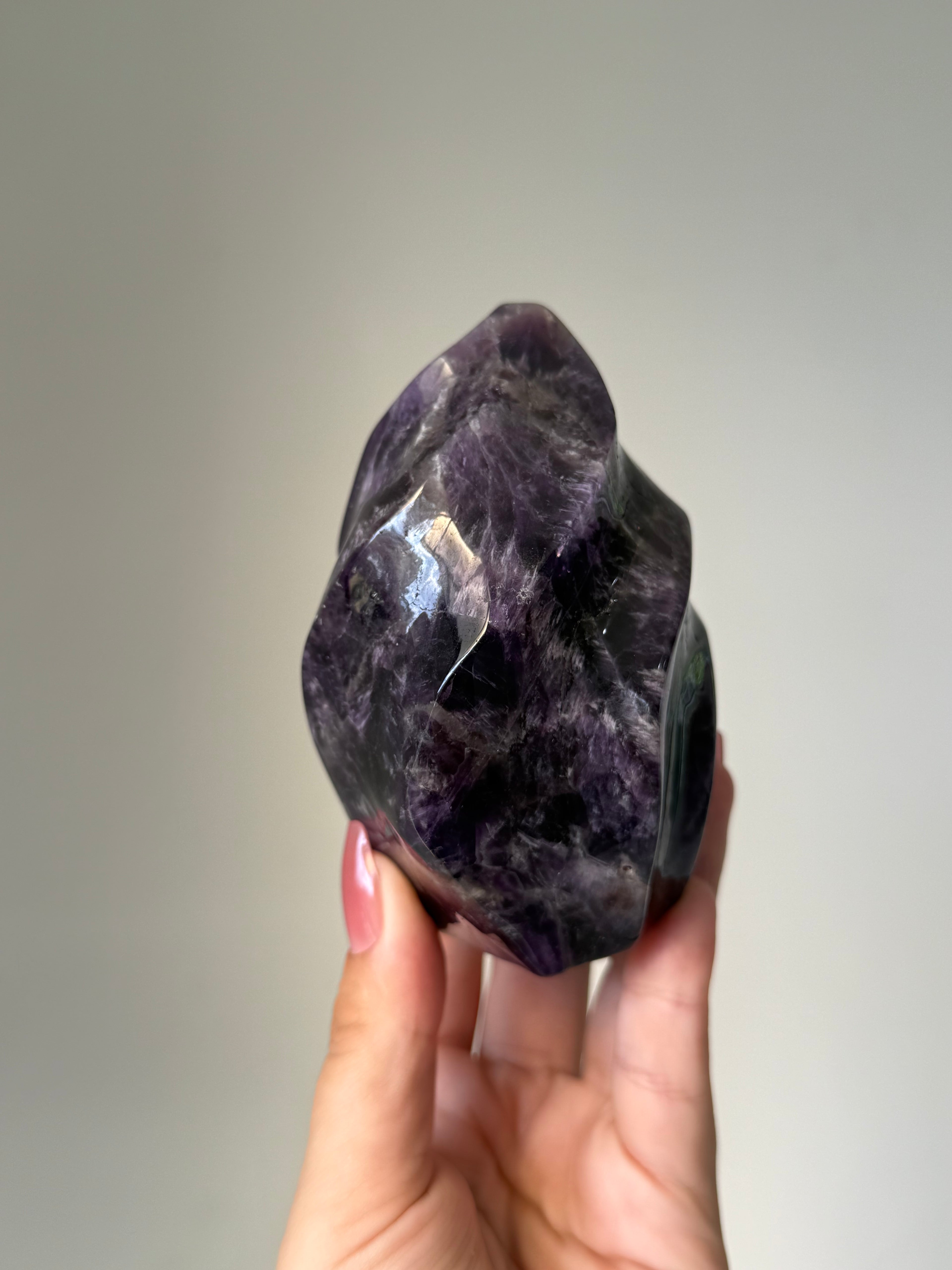 Amethyst Flame Carving | Natural Purple Crystal for Anxiety Relief, Meditation & Spiritual Protection