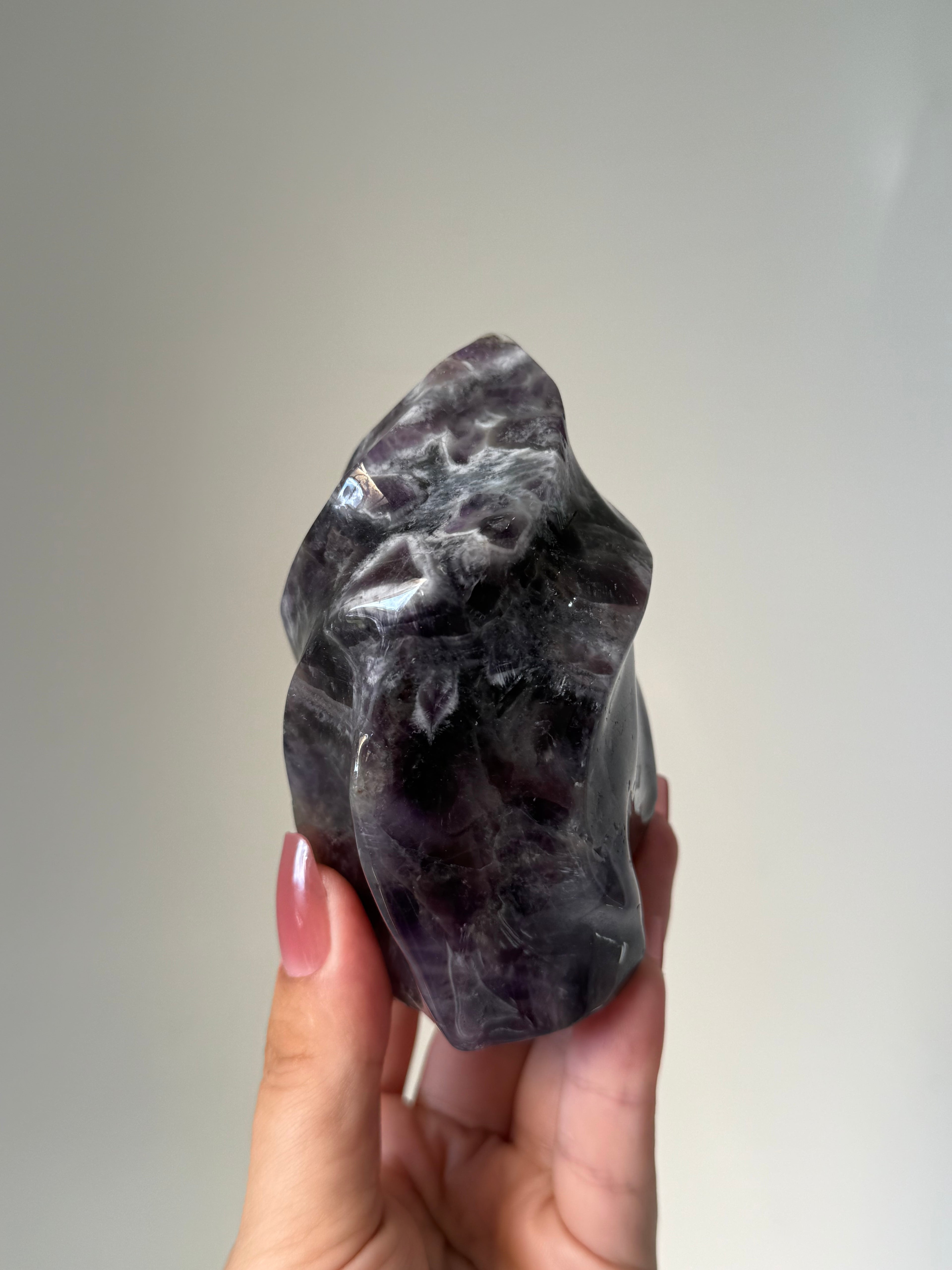Amethyst Flame Carving | Natural Purple Crystal for Anxiety Relief, Meditation & Spiritual Protection
