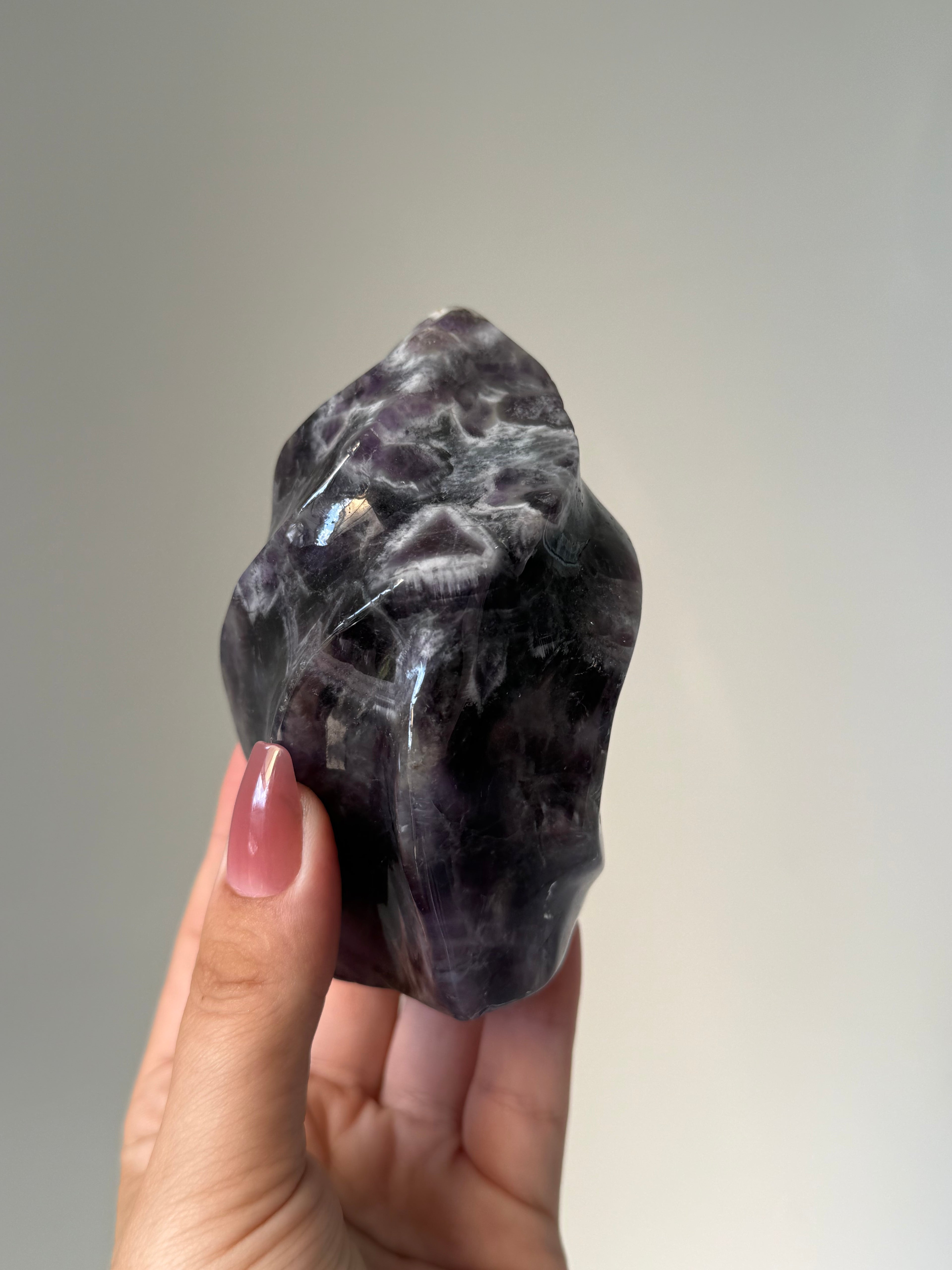 Amethyst Flame Carving | Natural Purple Crystal for Anxiety Relief, Meditation & Spiritual Protection