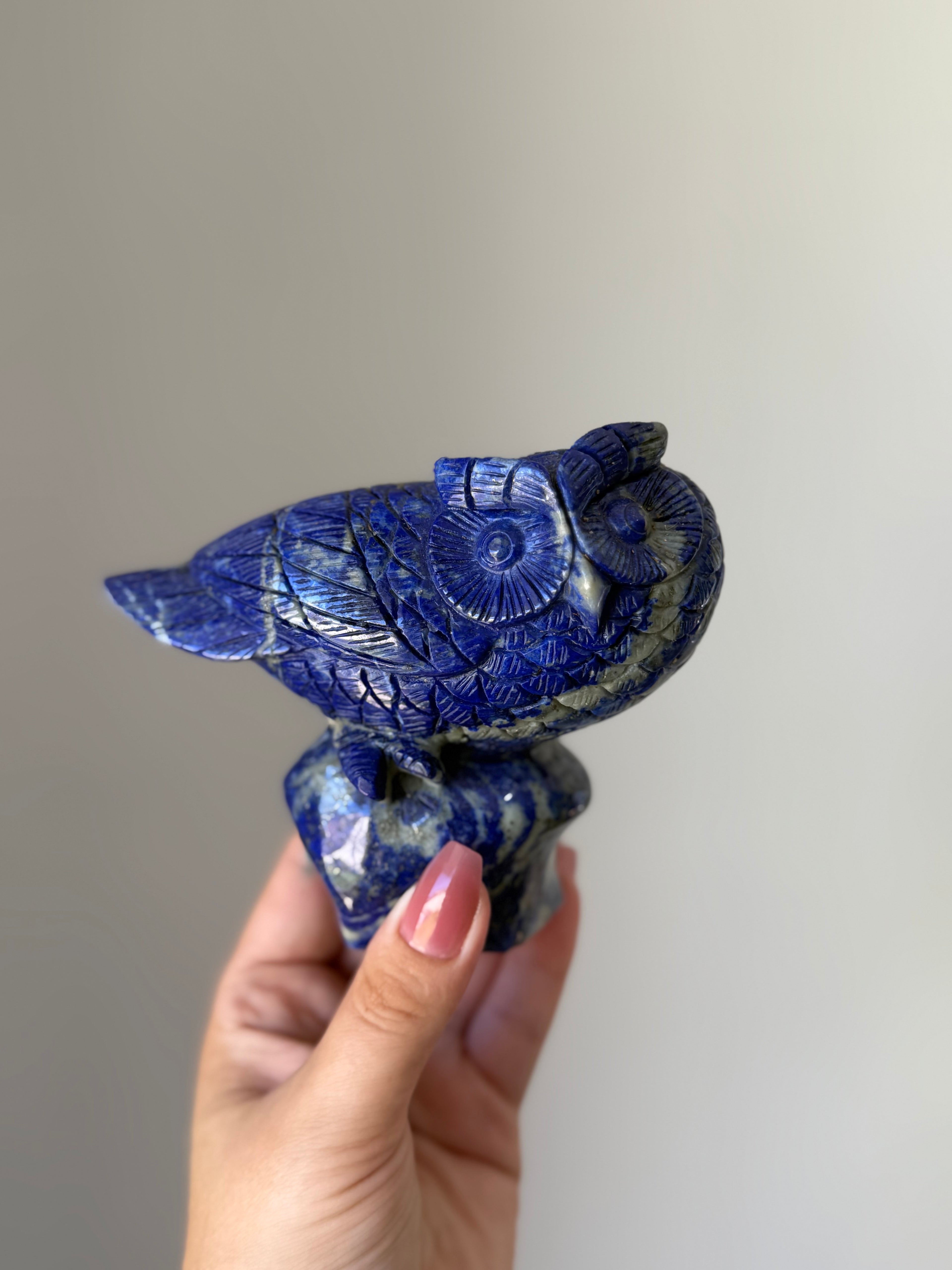 Lapis Lazuli Owl Carving – Natural Crystal of Wisdom, Insight & Protection