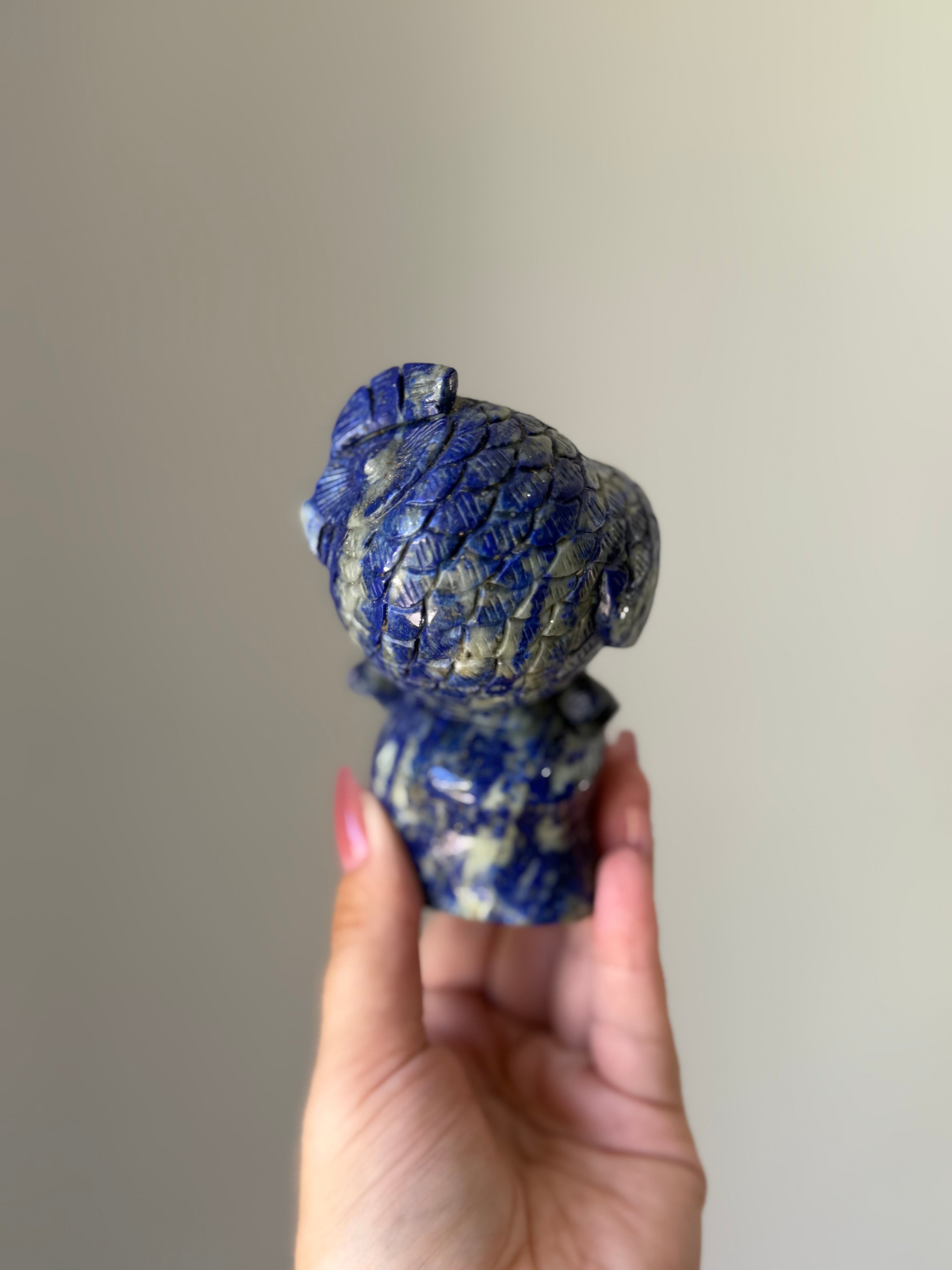 Lapis Lazuli Owl Carving – Natural Crystal of Wisdom, Insight & Protection