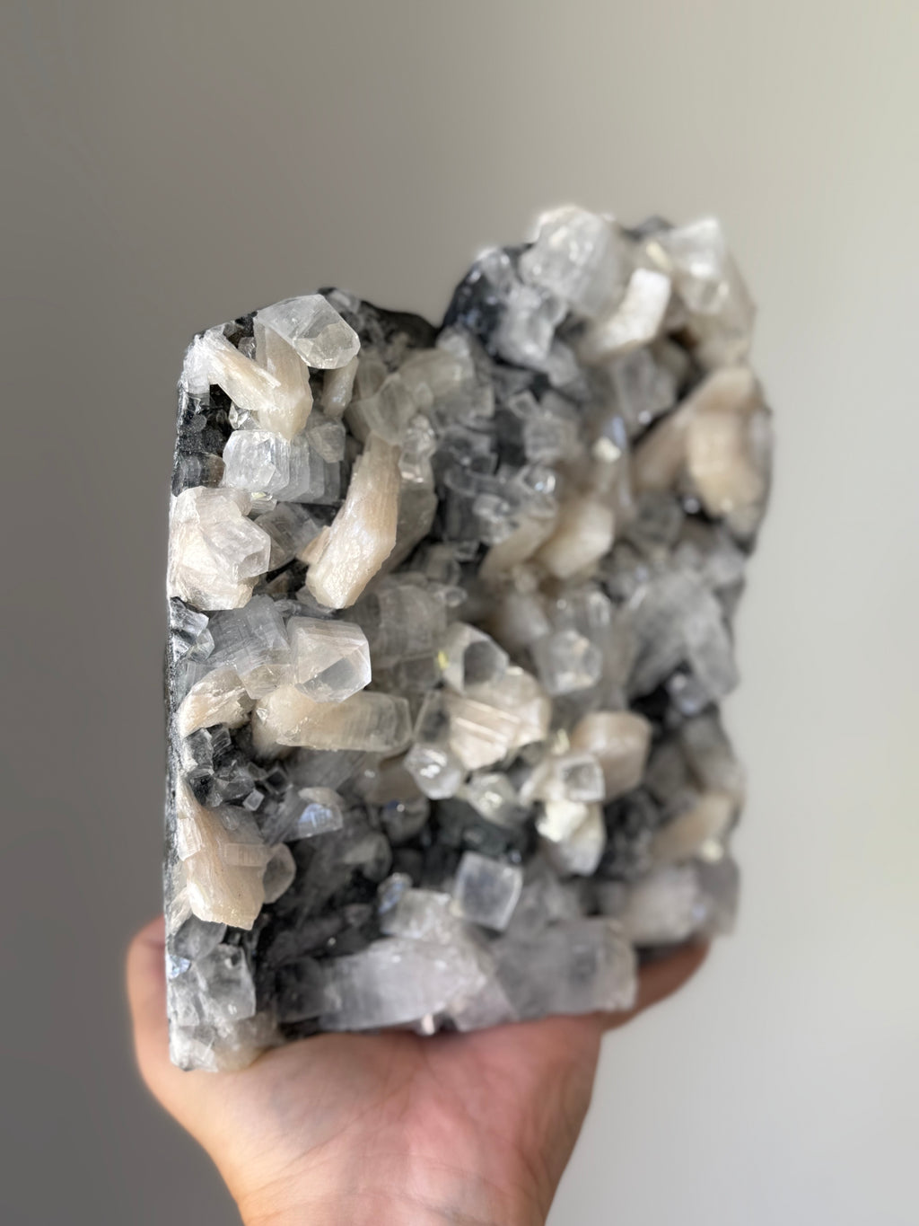 Apophyllite with Stilbite Crystal Cluster for Spiritual Awakening – High Vibration Meditation Stone