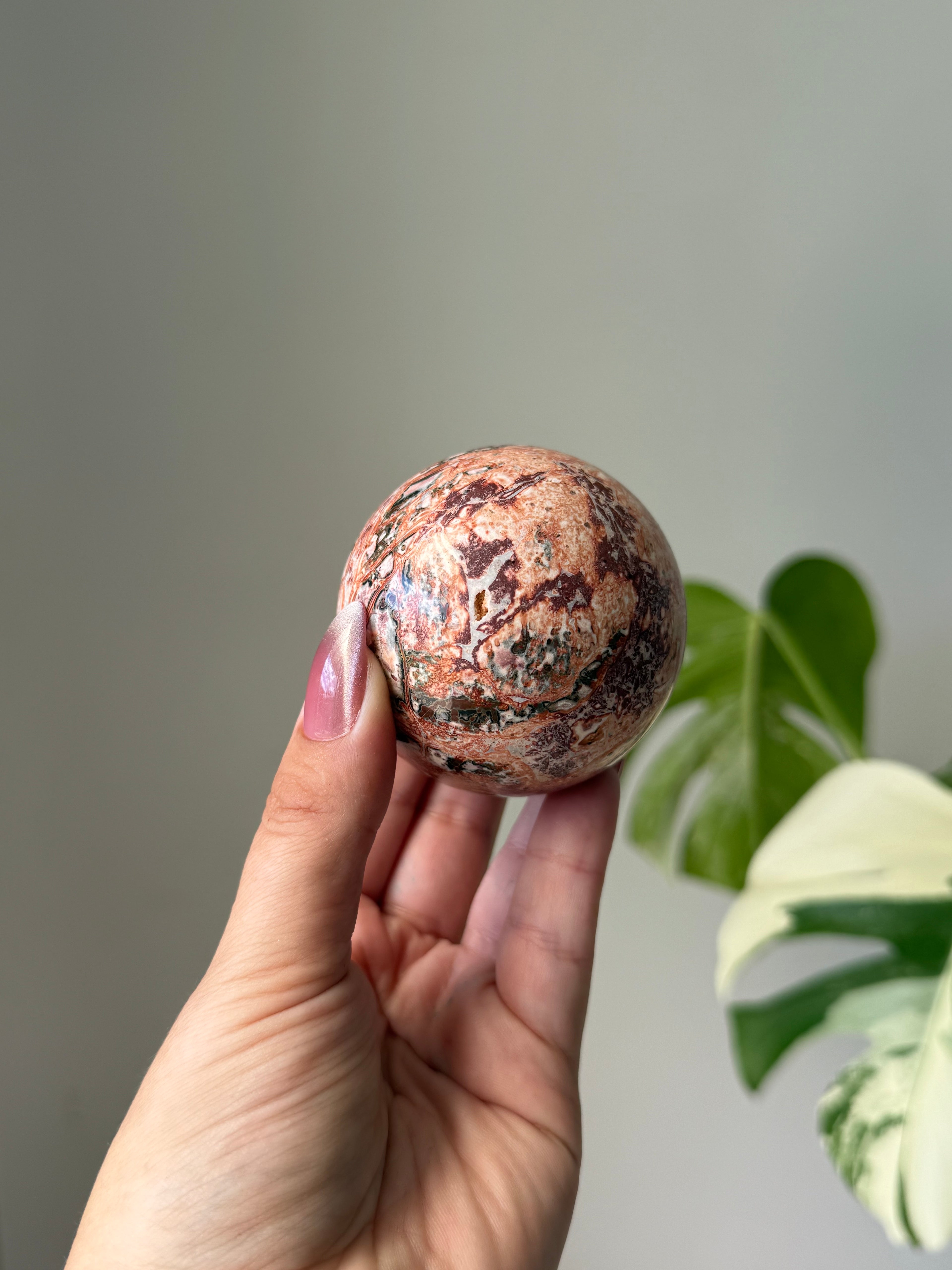 Leopard Skin Jasper Crystal Sphere – Natural Grounding & Protective Stone