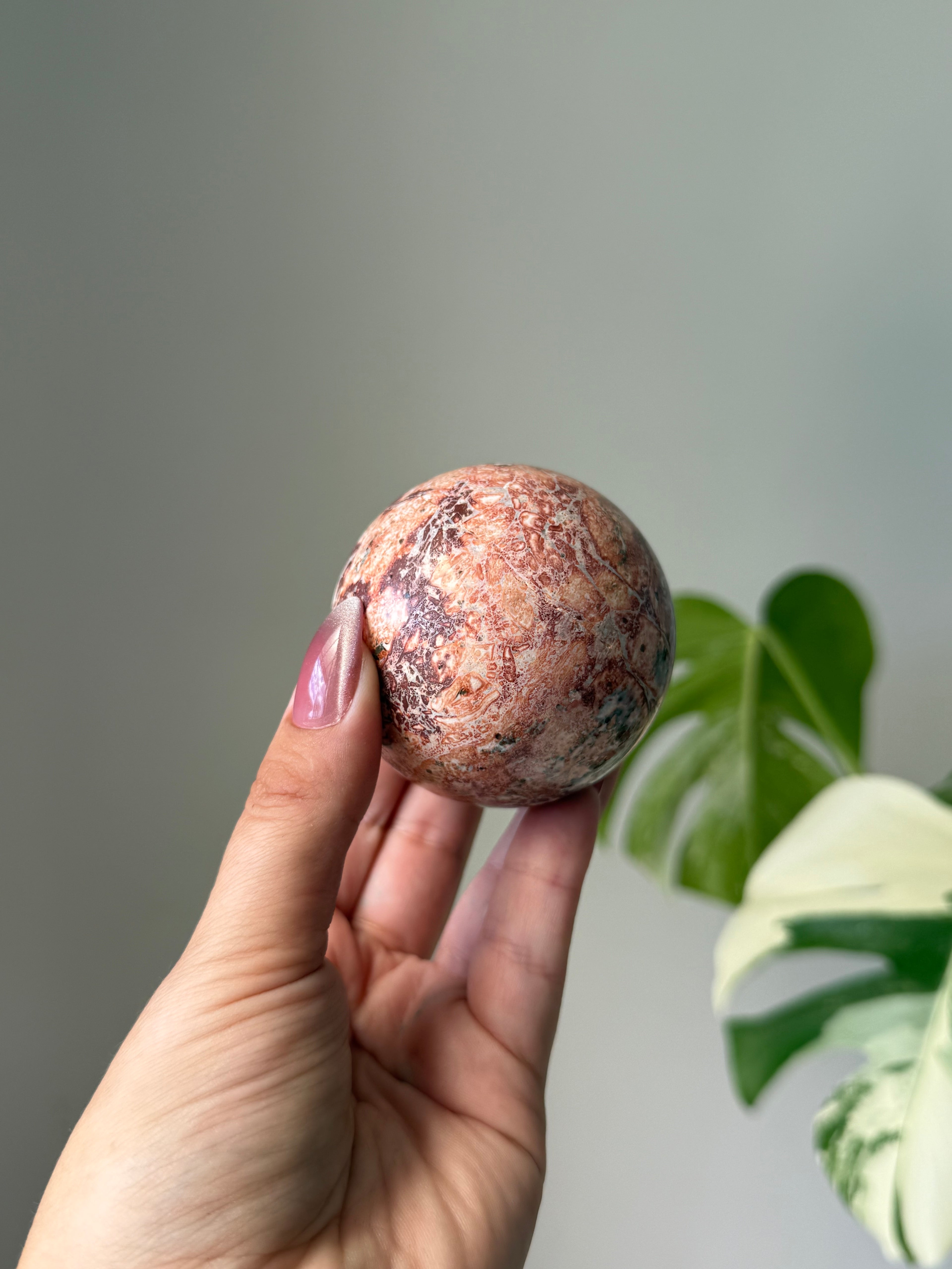 Leopard Skin Jasper Crystal Sphere – Natural Grounding & Protective Stone