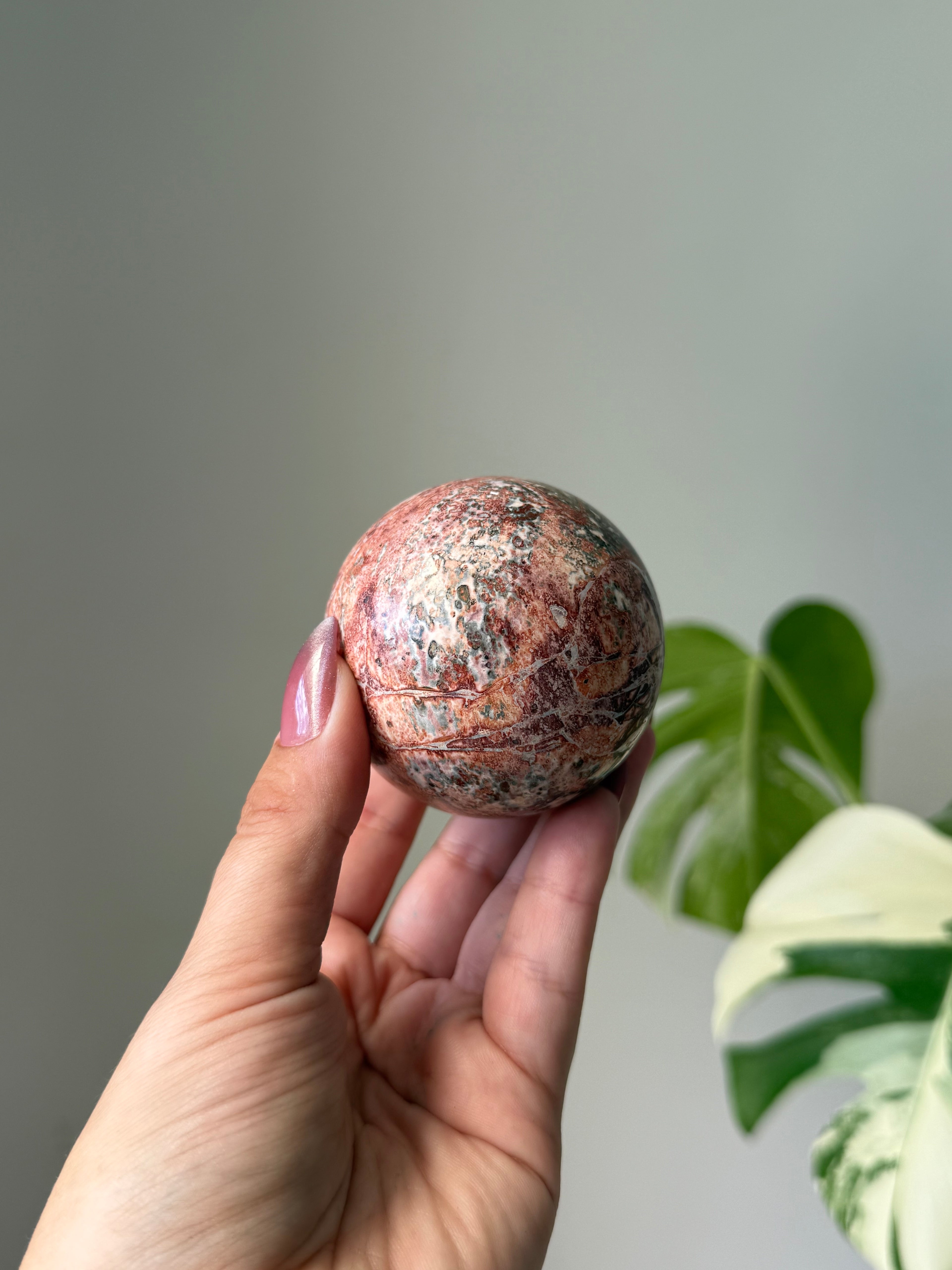 Leopard Skin Jasper Crystal Sphere – Natural Grounding & Protective Stone