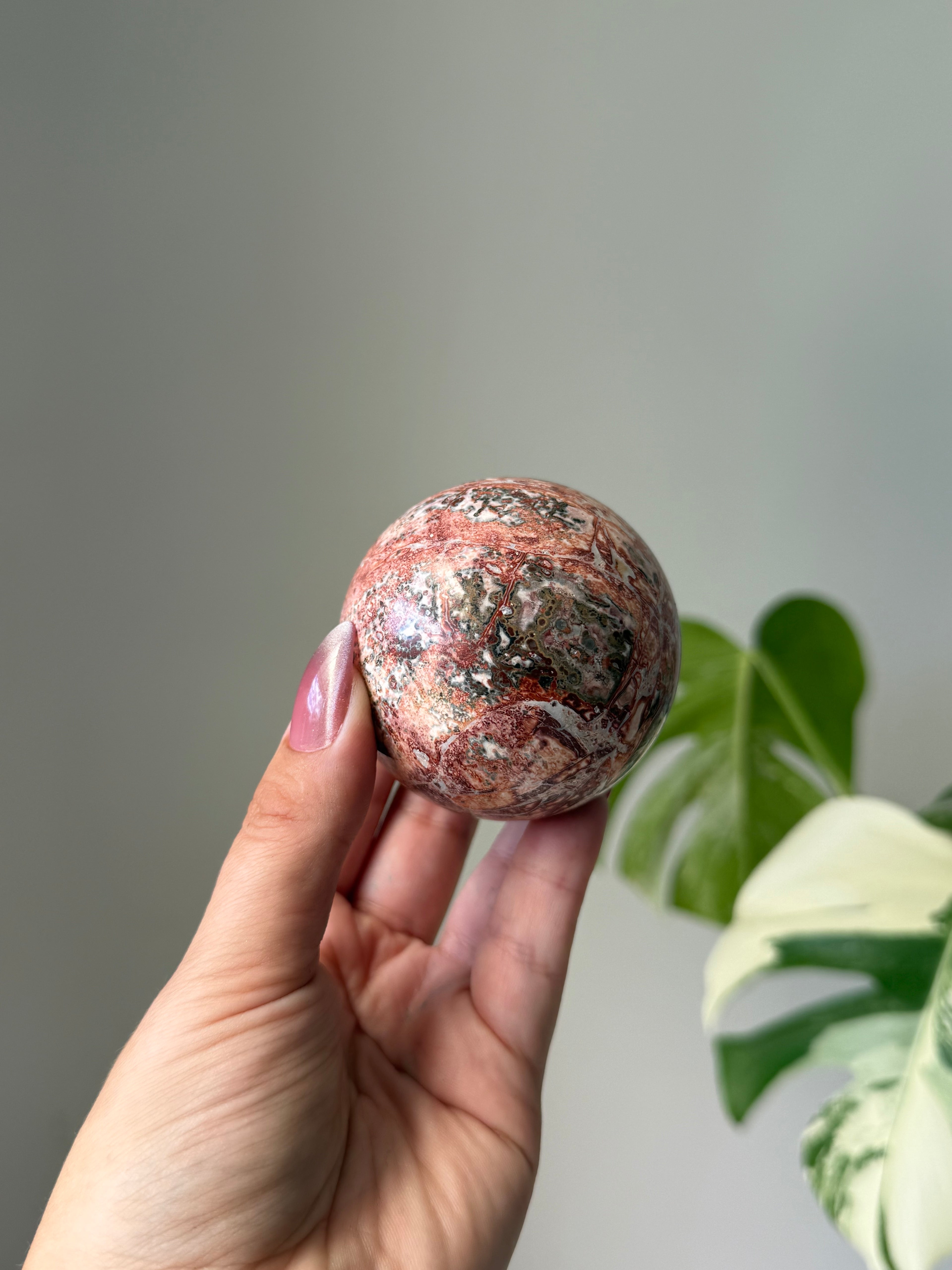 Leopard Skin Jasper Crystal Sphere – Natural Grounding & Protective Stone