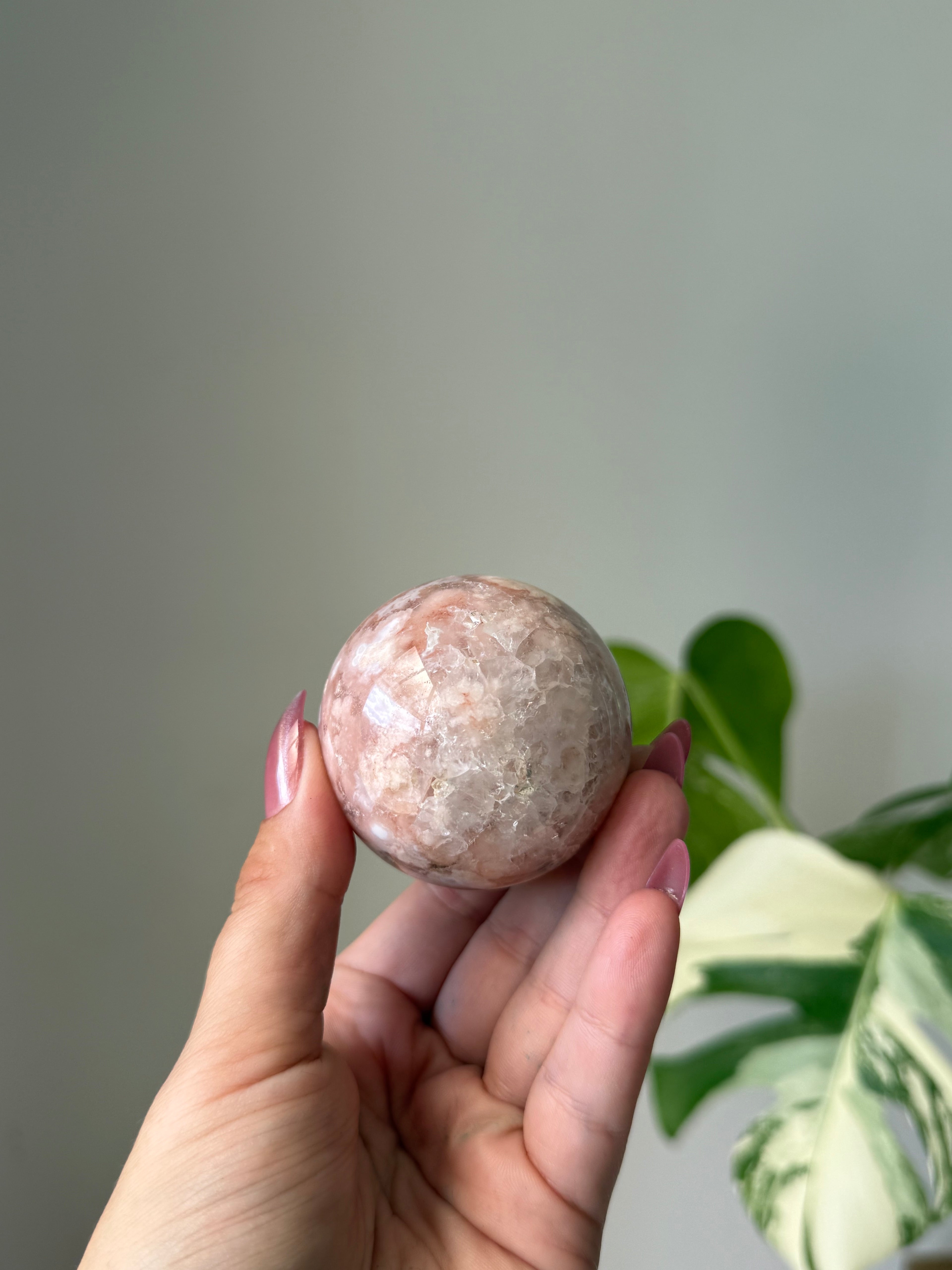 Amethyst Flower Agate Druzy Sphere – Crystal Growth, Calm & Emotional Healing