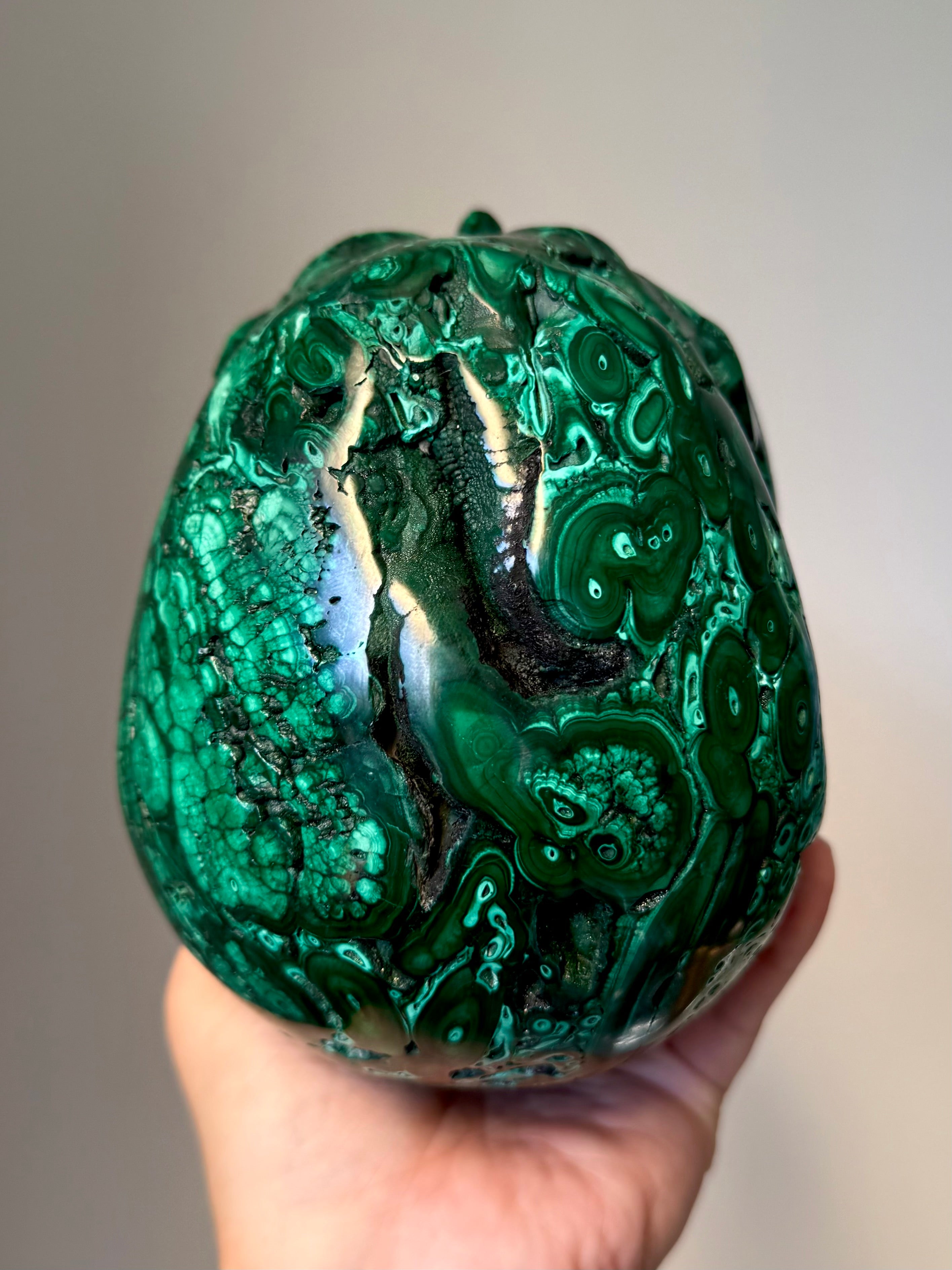 NEW Collector Malachite Skull Carving – Authentic Super Realistic Crystal Skull for Protection & Transformation