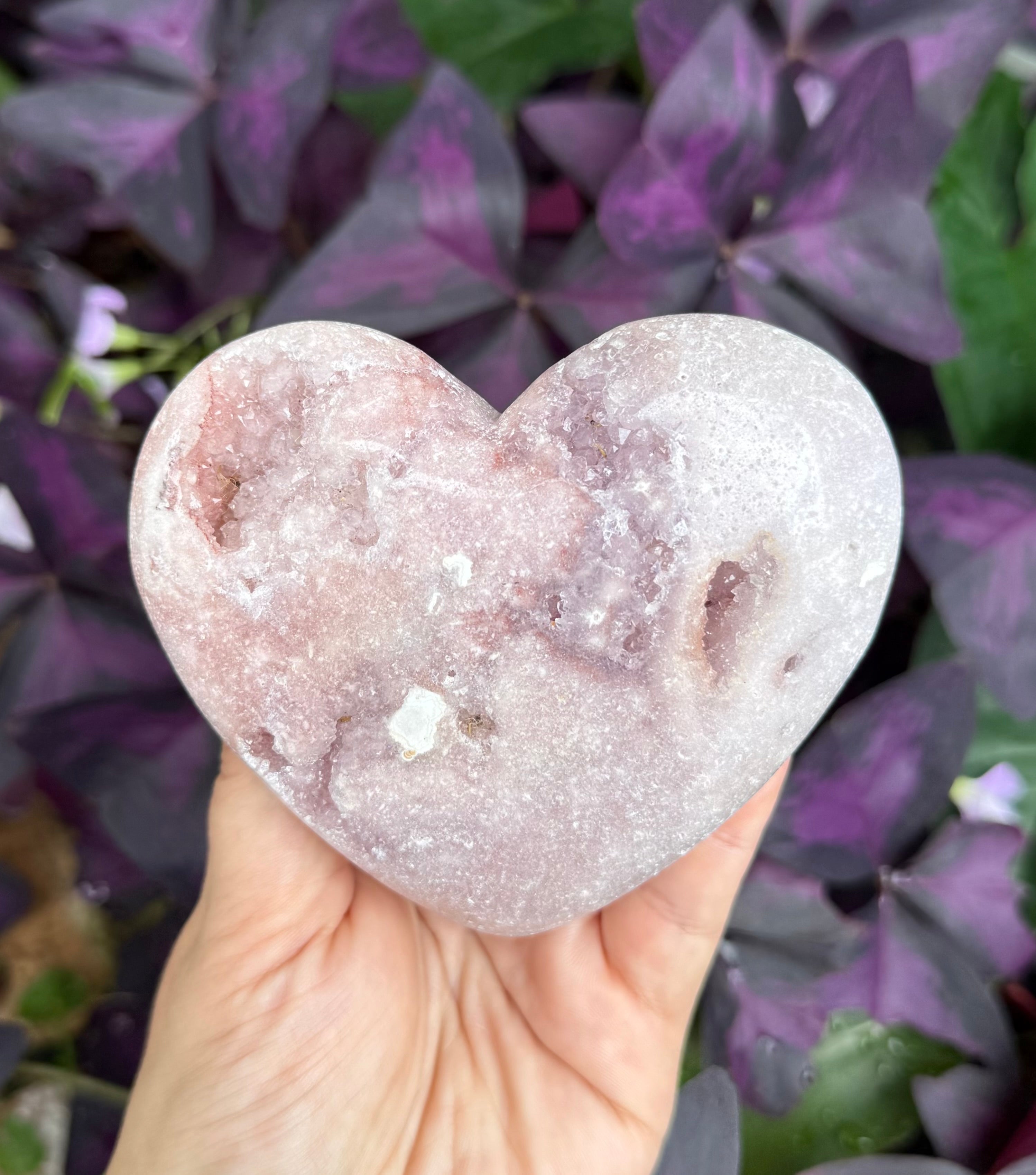 Pink Amethyst Heart Carving – Self Love & Emotional Healing Crystal - Nurturing Self Love & Calming Energy Stone