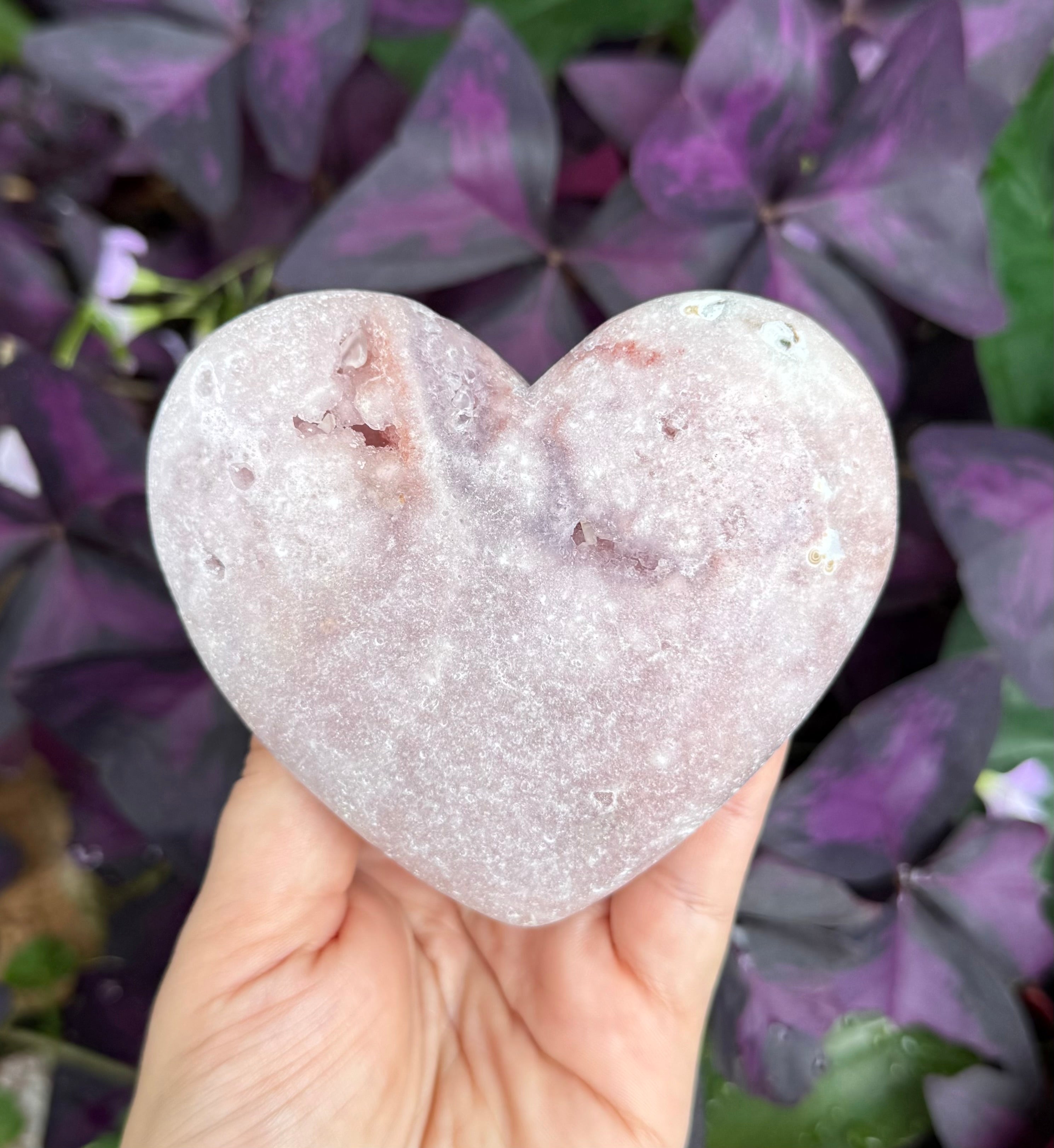 Pink Amethyst Heart Carving – Self Love & Emotional Healing Crystal - Nurturing Self Love & Calming Energy Stone