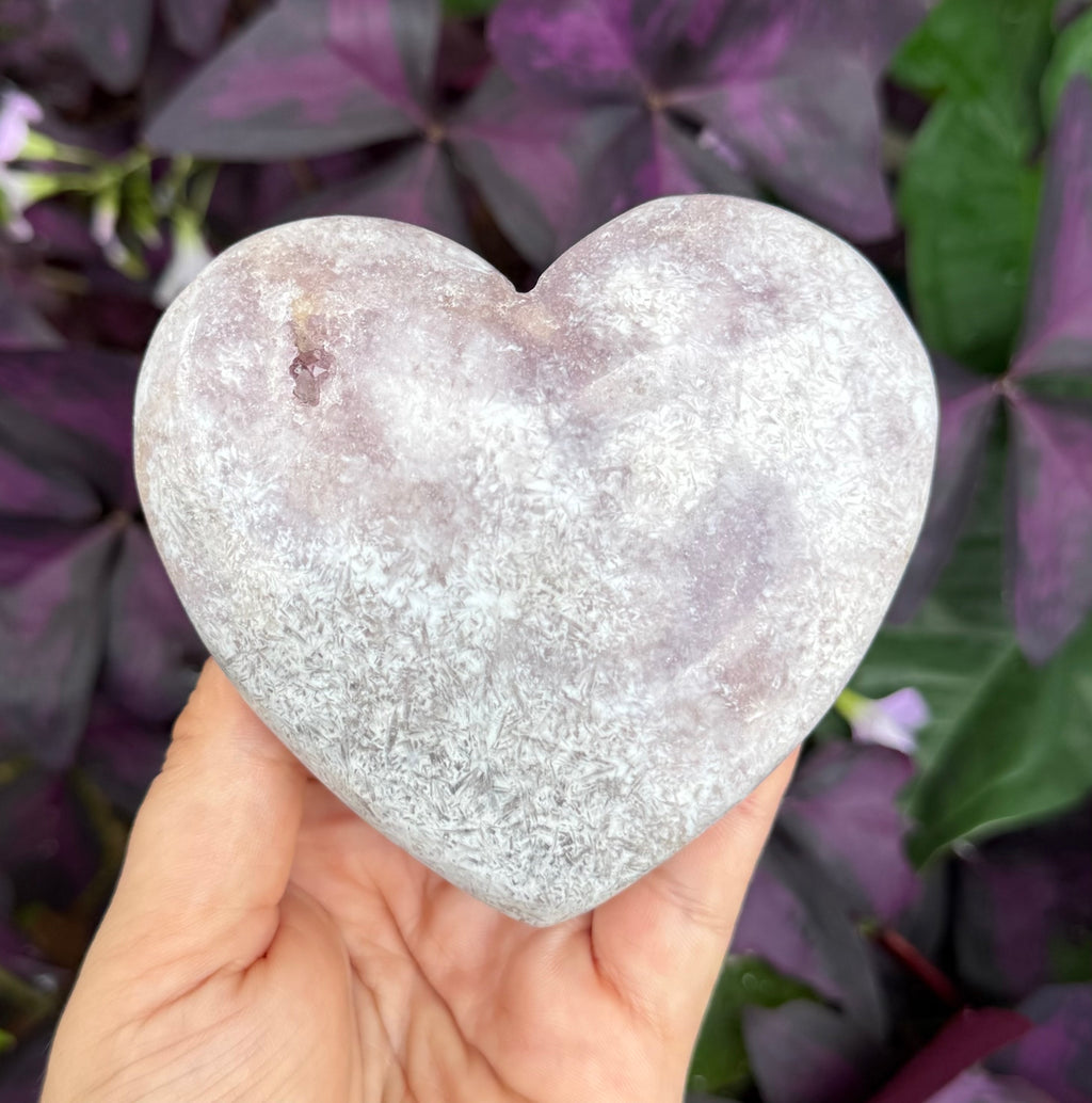 Pink Amethyst Heart Carving – Self Love & Emotional Healing Crystal - Nurturing Self Love & Calming Energy Stone