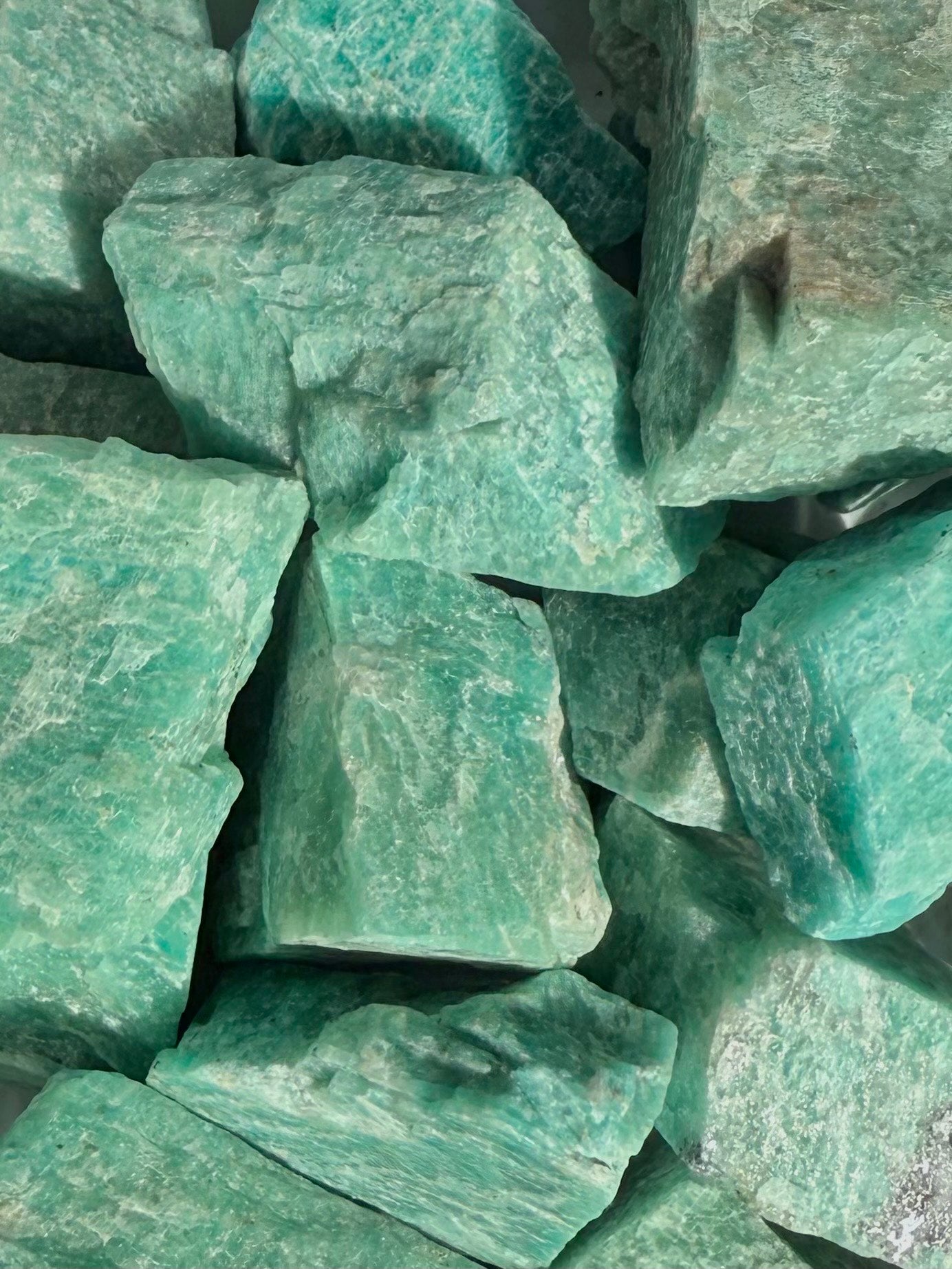 Natural Amazonite Crystal – Blue Green Throat Chakra Stone for Emotional Balance - Stone of Courage & Truth for Communication - Raw Chunk