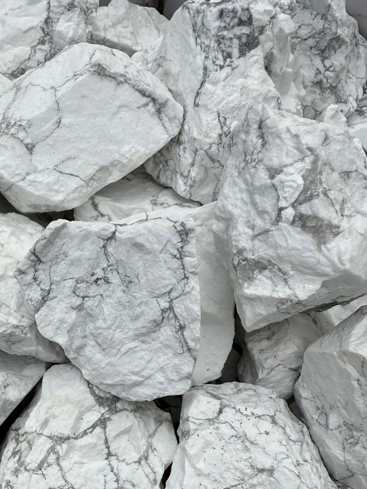 Howlite Crystal – Calming White Stone for Stress Relief & Sleep - Crown Chakra Calming & Meditation Stone - Raw Chunk